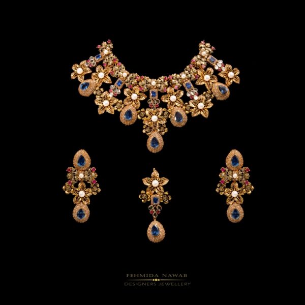 Royal Blue Heavy Bridal Set - BR06
