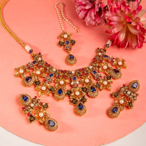 Royal Blue Heavy Bridal Set - BR06 - Image 3