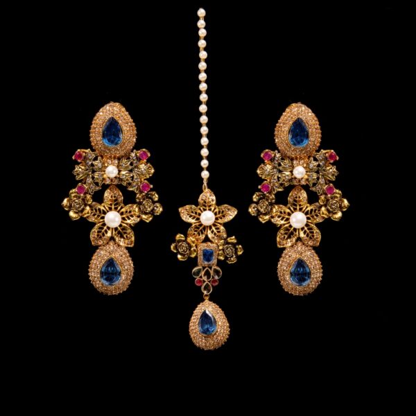 Royal Blue Heavy Bridal Set - BR06 - Image 4