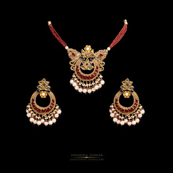 Traditional Kundan Ruby Necklace Set - FNNS01