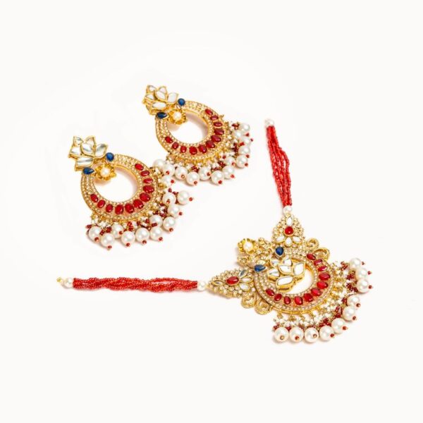 Traditional Kundan Ruby Necklace Set - FNNS01 - Image 2