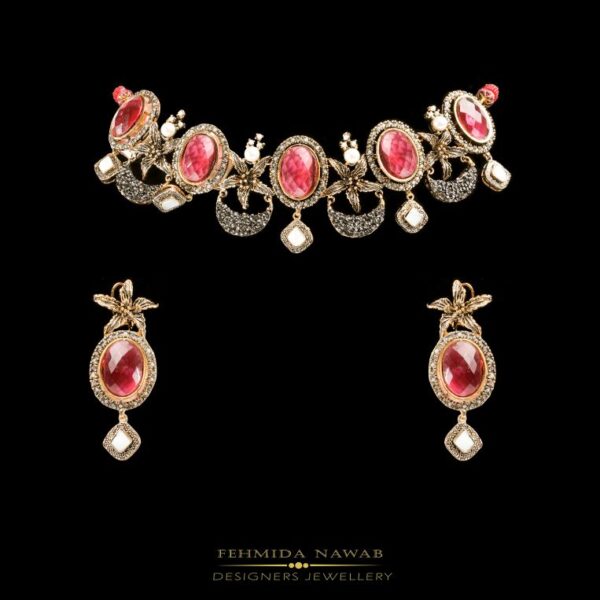 Designer Ruby Necklace Set - FNNS16
