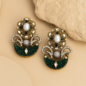 Earring - Turkish Green Stone Studded