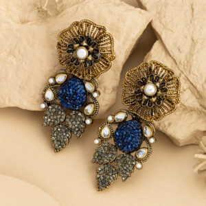 Earring - Zircon Partywear Royal Blue