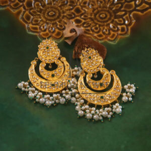 Lock Kundan Heavy Chand Bali- FNER200
