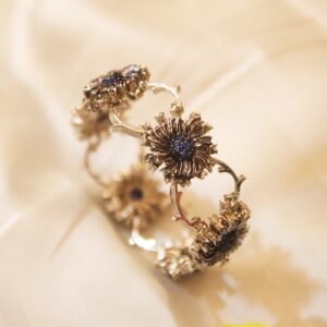 Oxidise Silver Floral Bloom -BCG04